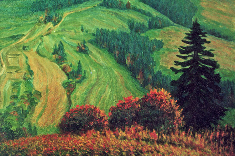 karpatsykiy motiv. 1983. karton oliya